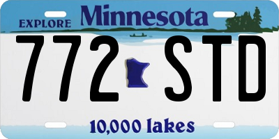 MN license plate 772STD
