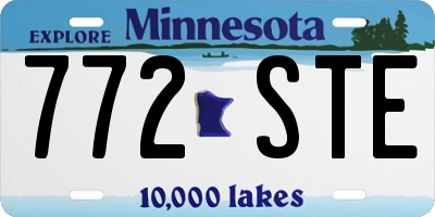 MN license plate 772STE