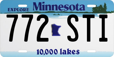 MN license plate 772STI