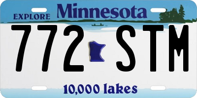 MN license plate 772STM