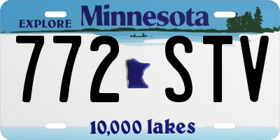 MN license plate 772STV