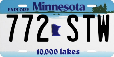 MN license plate 772STW
