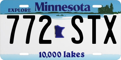 MN license plate 772STX