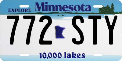 MN license plate 772STY