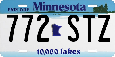 MN license plate 772STZ