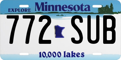 MN license plate 772SUB