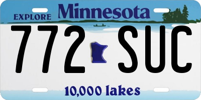 MN license plate 772SUC