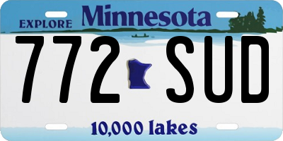 MN license plate 772SUD