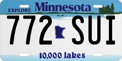 MN license plate 772SUI