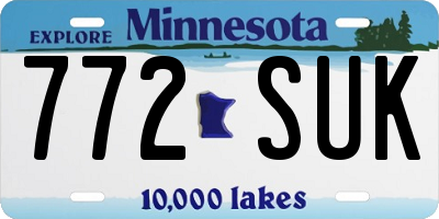 MN license plate 772SUK