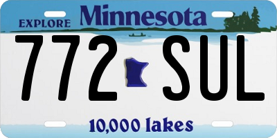 MN license plate 772SUL