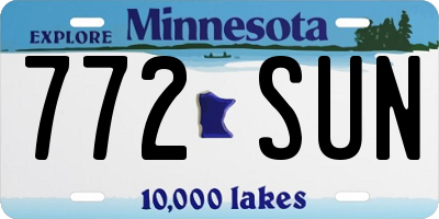 MN license plate 772SUN