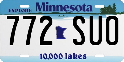 MN license plate 772SUO