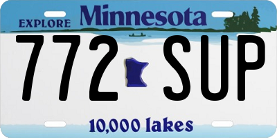 MN license plate 772SUP
