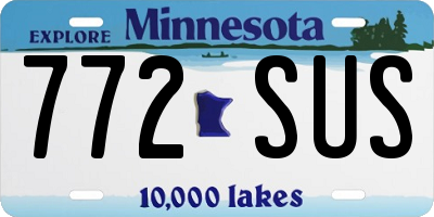 MN license plate 772SUS