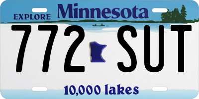 MN license plate 772SUT