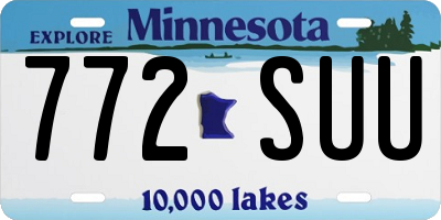 MN license plate 772SUU