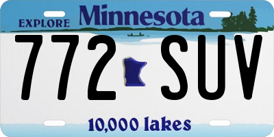 MN license plate 772SUV