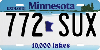 MN license plate 772SUX