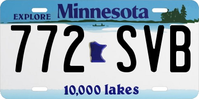 MN license plate 772SVB