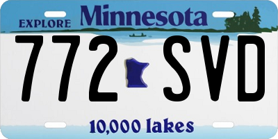 MN license plate 772SVD