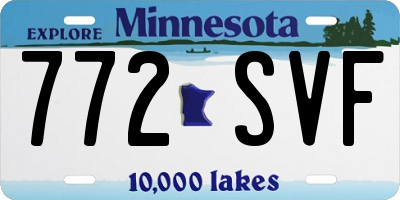 MN license plate 772SVF