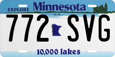 MN license plate 772SVG