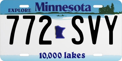 MN license plate 772SVY