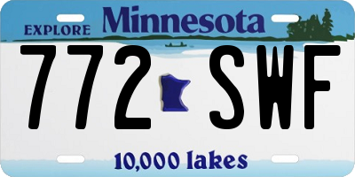 MN license plate 772SWF