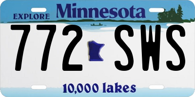 MN license plate 772SWS