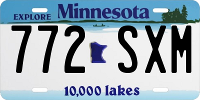 MN license plate 772SXM