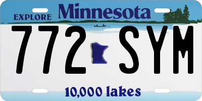 MN license plate 772SYM