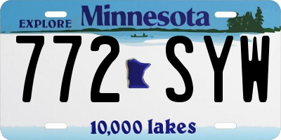 MN license plate 772SYW