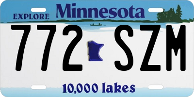 MN license plate 772SZM