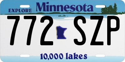 MN license plate 772SZP