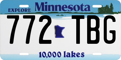 MN license plate 772TBG