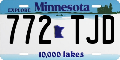 MN license plate 772TJD