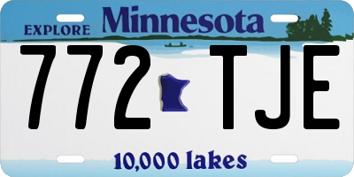 MN license plate 772TJE