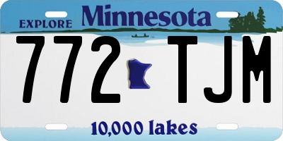 MN license plate 772TJM