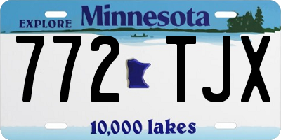 MN license plate 772TJX
