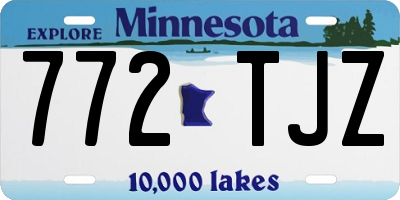 MN license plate 772TJZ