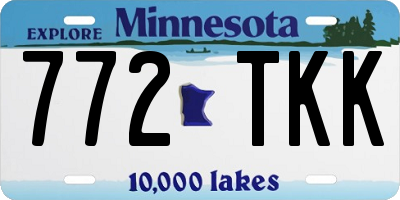 MN license plate 772TKK