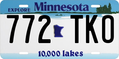 MN license plate 772TKO