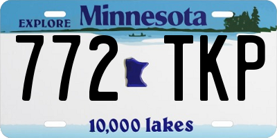 MN license plate 772TKP
