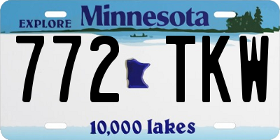 MN license plate 772TKW