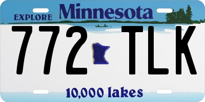MN license plate 772TLK