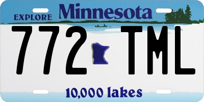MN license plate 772TML