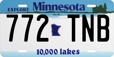 MN license plate 772TNB