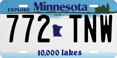 MN license plate 772TNW