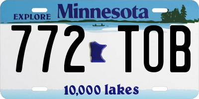 MN license plate 772TOB